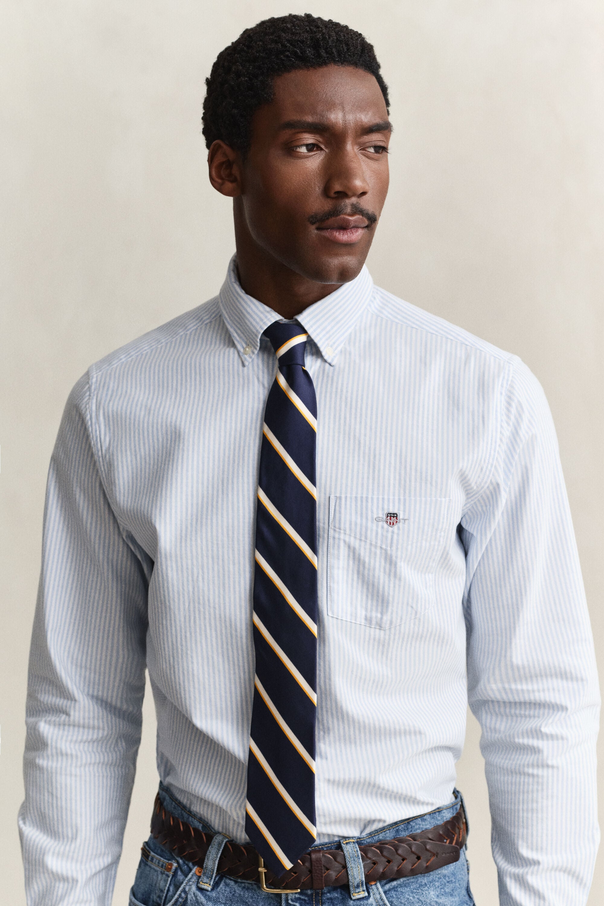 Classic Regular Oxford skjorte med striber
