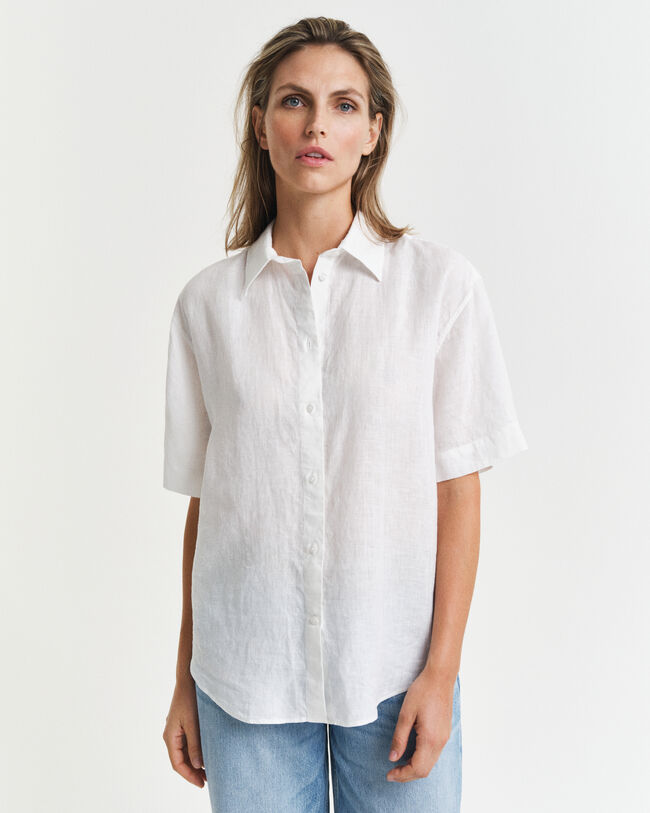 Relaxed fit h&oslash;rskjorte med korte &aelig;rmer