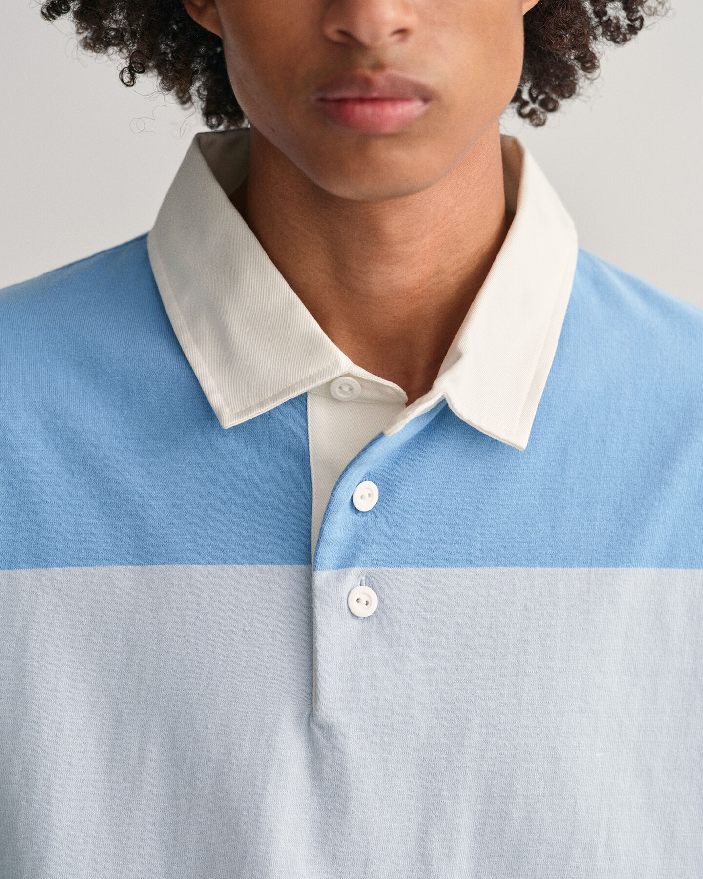 Retro blokstribet kort&aelig;rmet Rugger