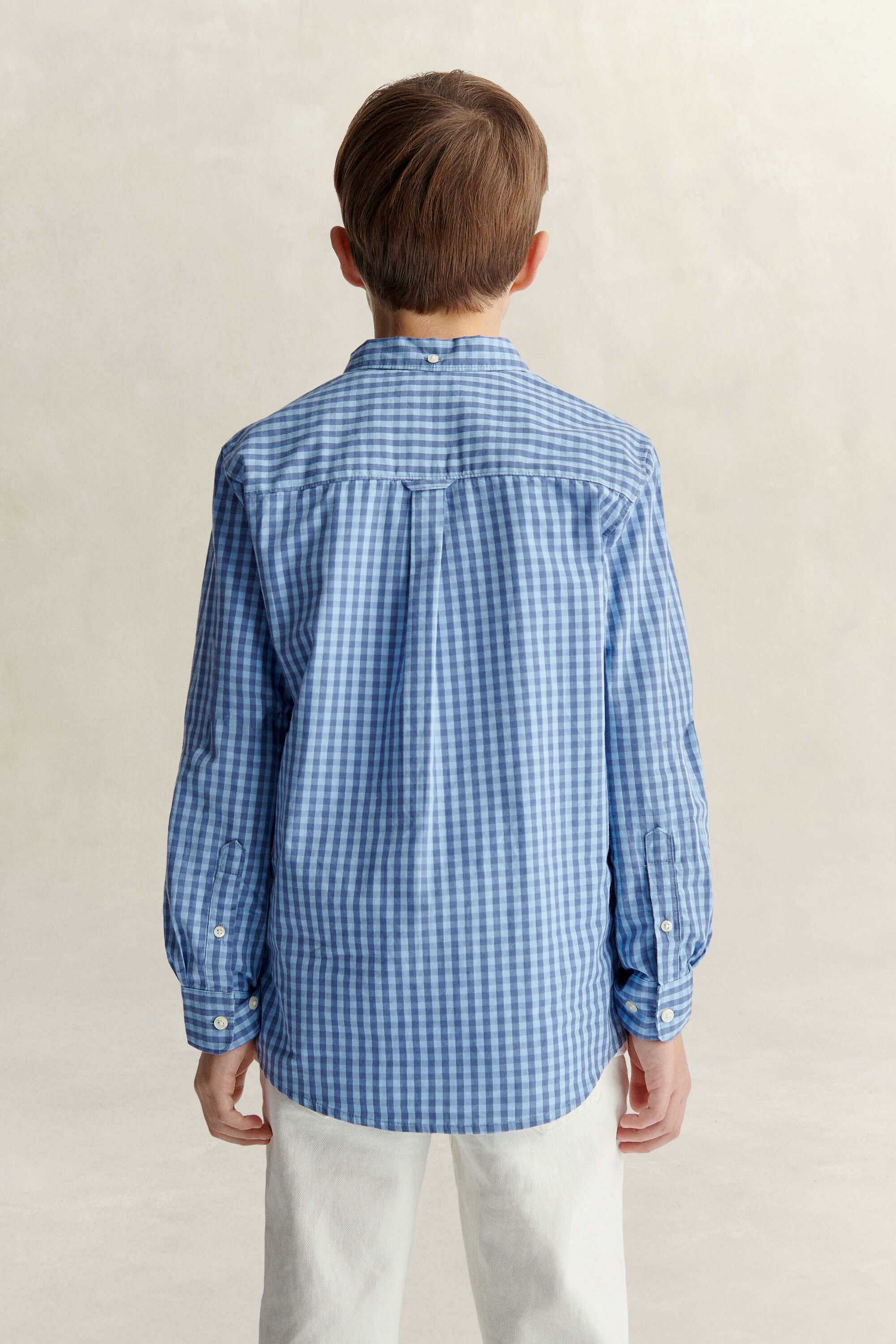 Teen Boys skjorte i gingham poplin