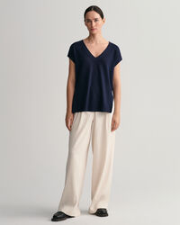 Vest i hørblanding med V-hals