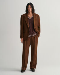 Oversized jakkesæt-blazer af uldcrepe