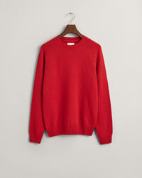 Crewneck sweater i uld med sadelskuldre