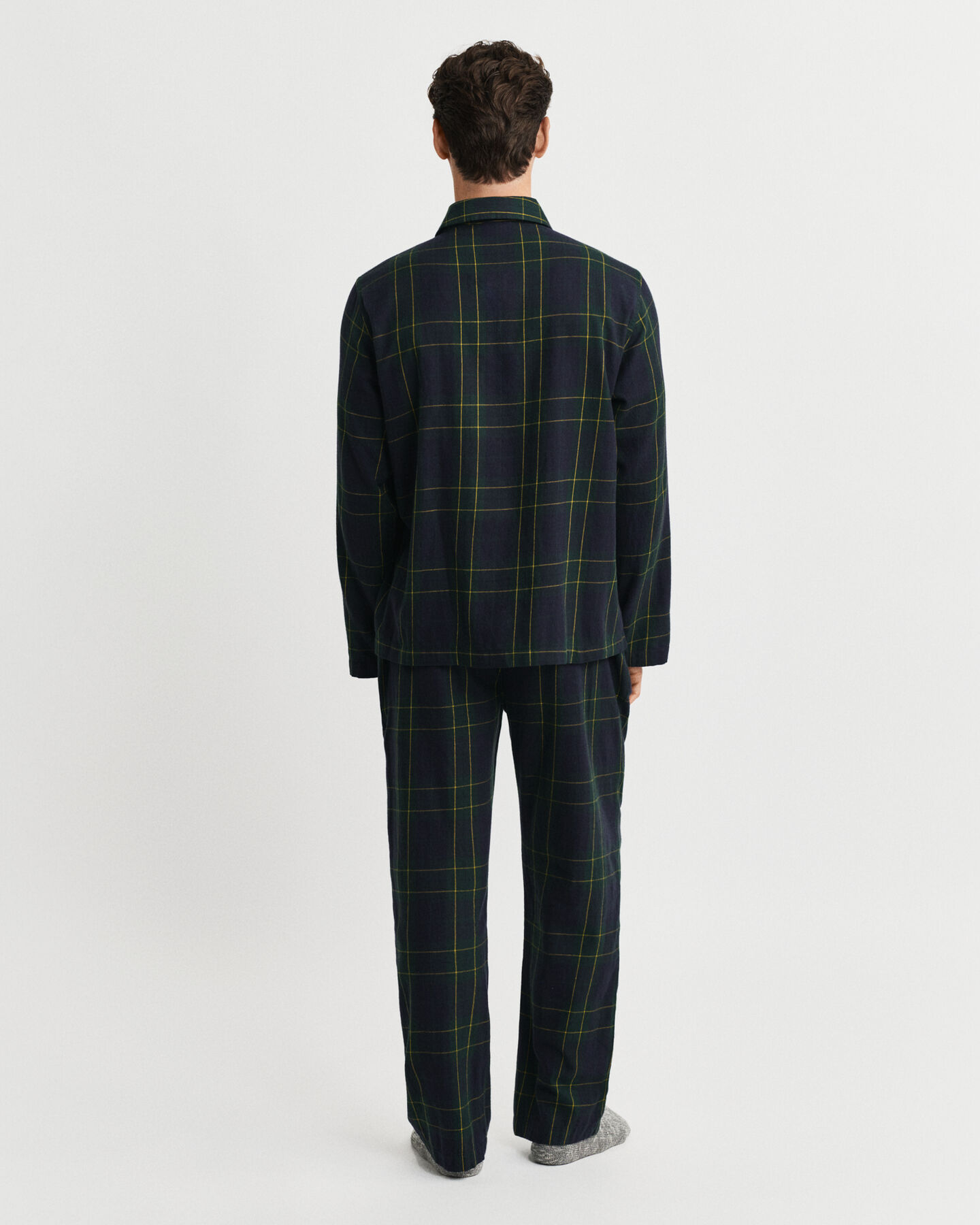 Ternet pyjamassæt af flannel i gaveæske