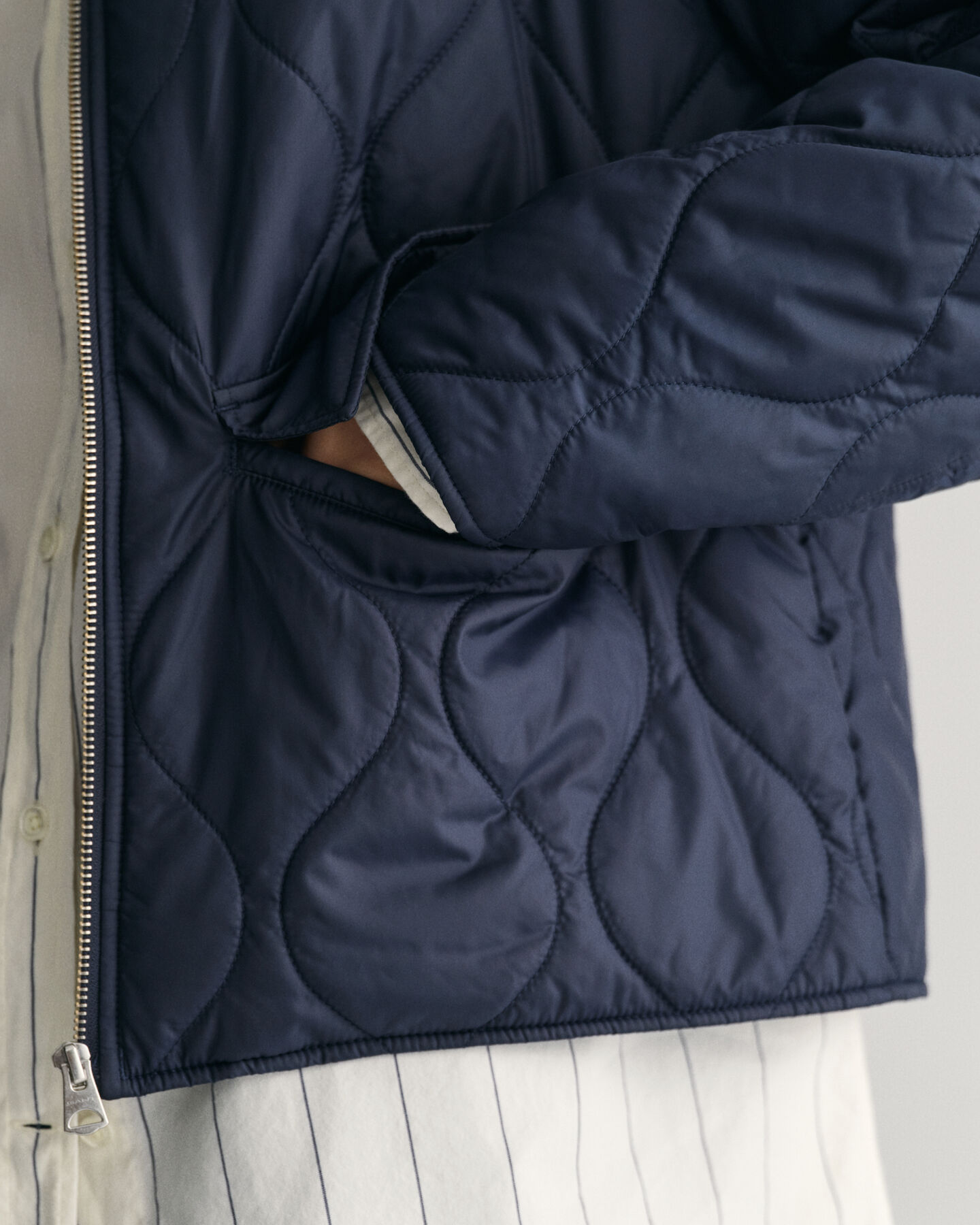 Quiltet jakke med krave