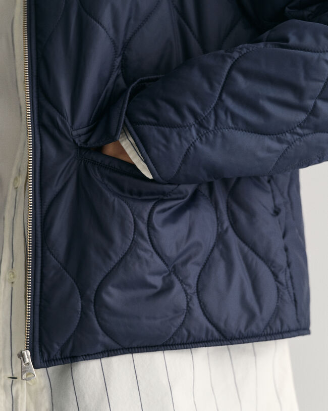Quiltet jakke med krave