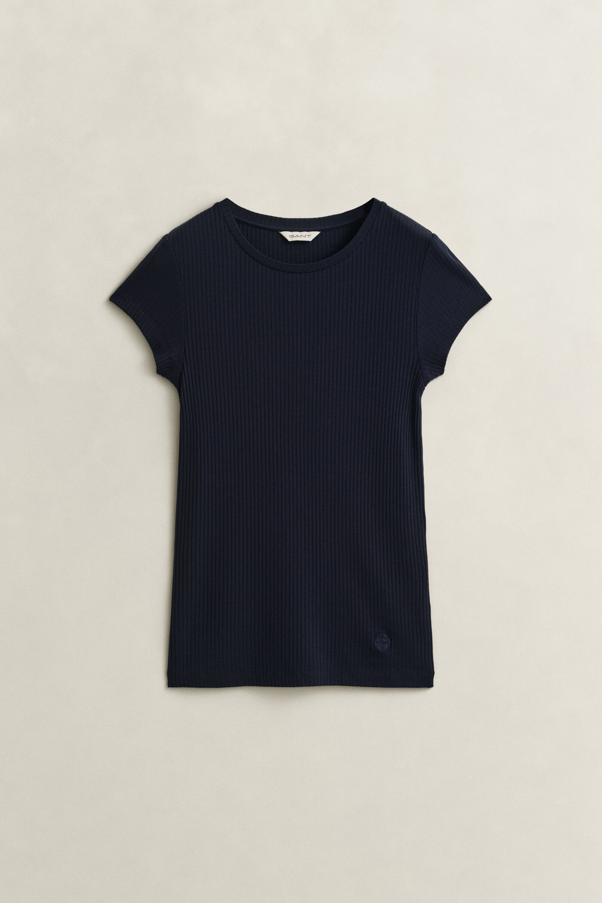 Slim ribstrikket T-shirt
