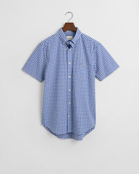 Regular fit klassisk gingham poplin-skjorte med korte ærmer