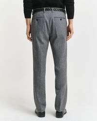 Slim fit jakkesæt-bukser i sildebensmønstret flannel