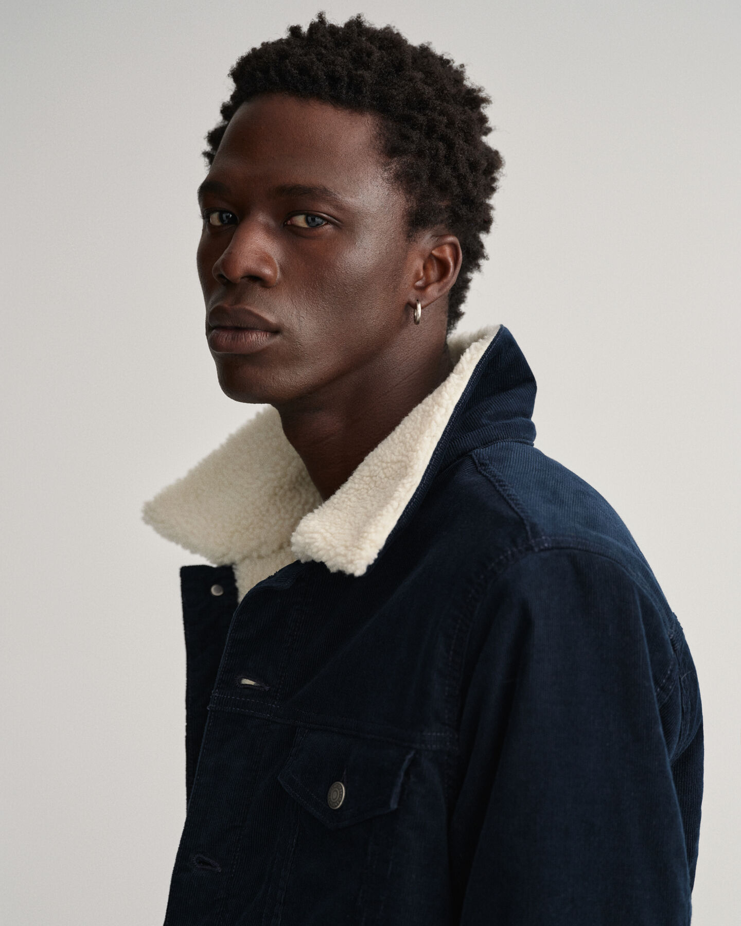 Trucker-jakke af jernbanefløjl