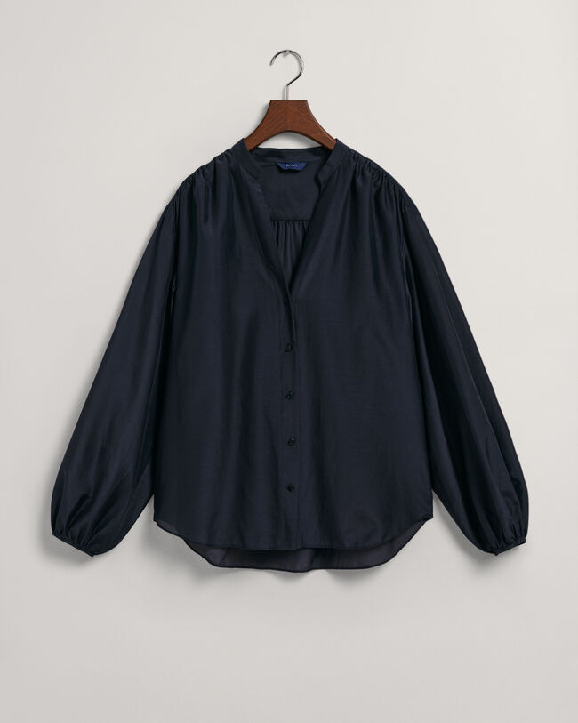 Relaxed fit bomuldssilkebluse