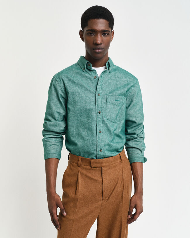 Regular fit sildebensm&oslash;nstret flannelskjorte