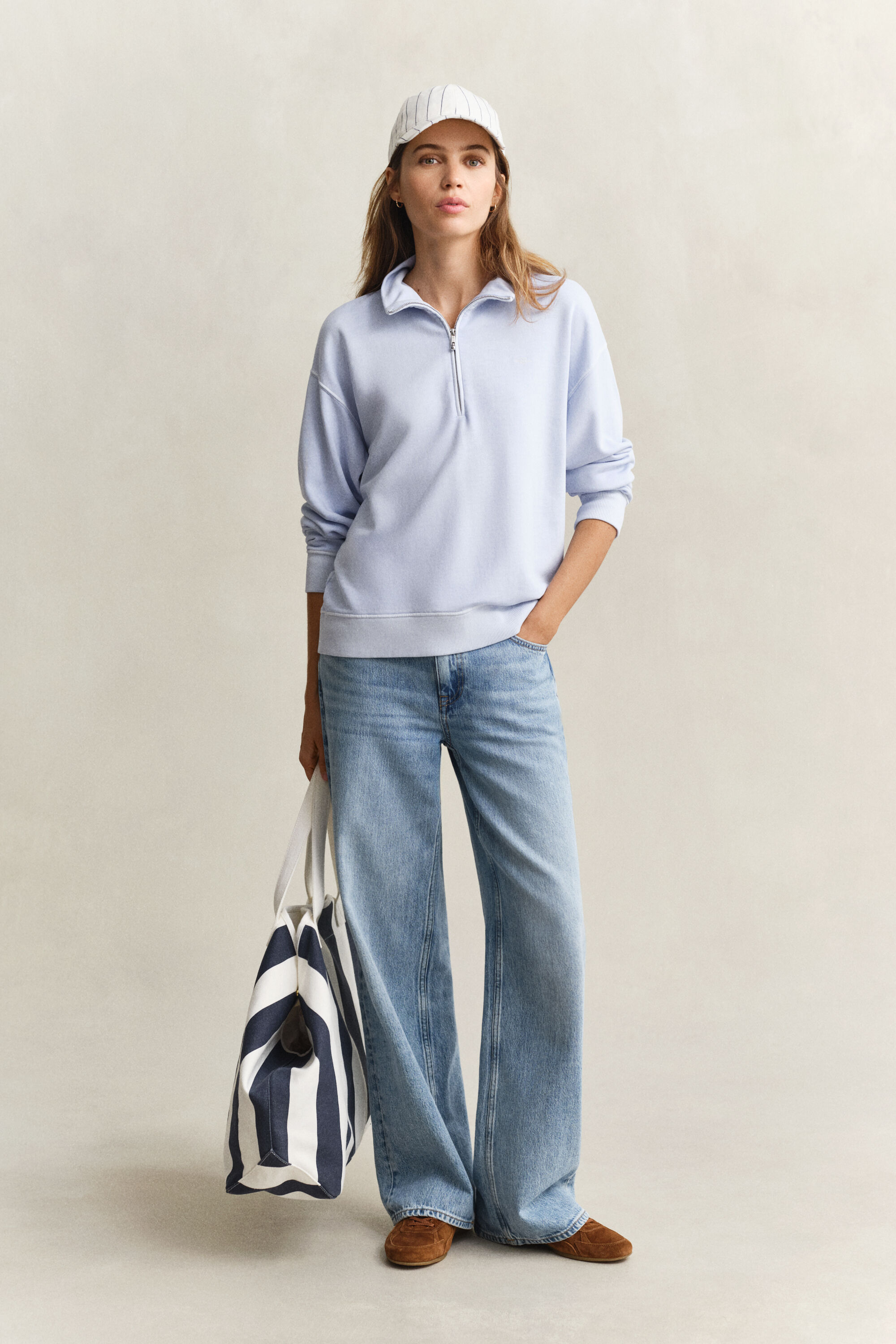 Vasket Shield sweatshirt med halv lynlås