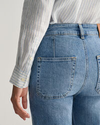 Regular fit stribet skjorte af hør