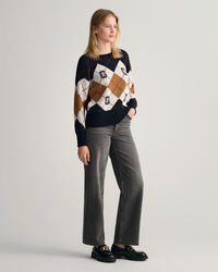 Argyle sweater med crewneck