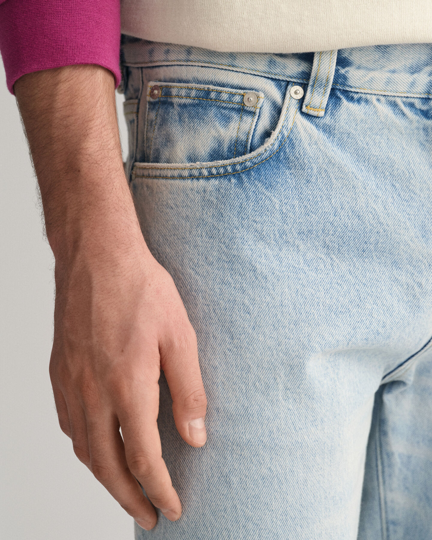 Loose fit let vaskede denim jeans