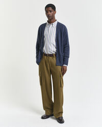 Cardigan i mouliné uldblanding