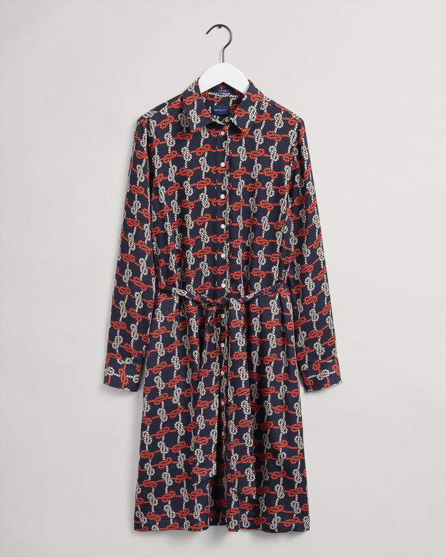 Pure Prep skjortekjole med Knot-tryk