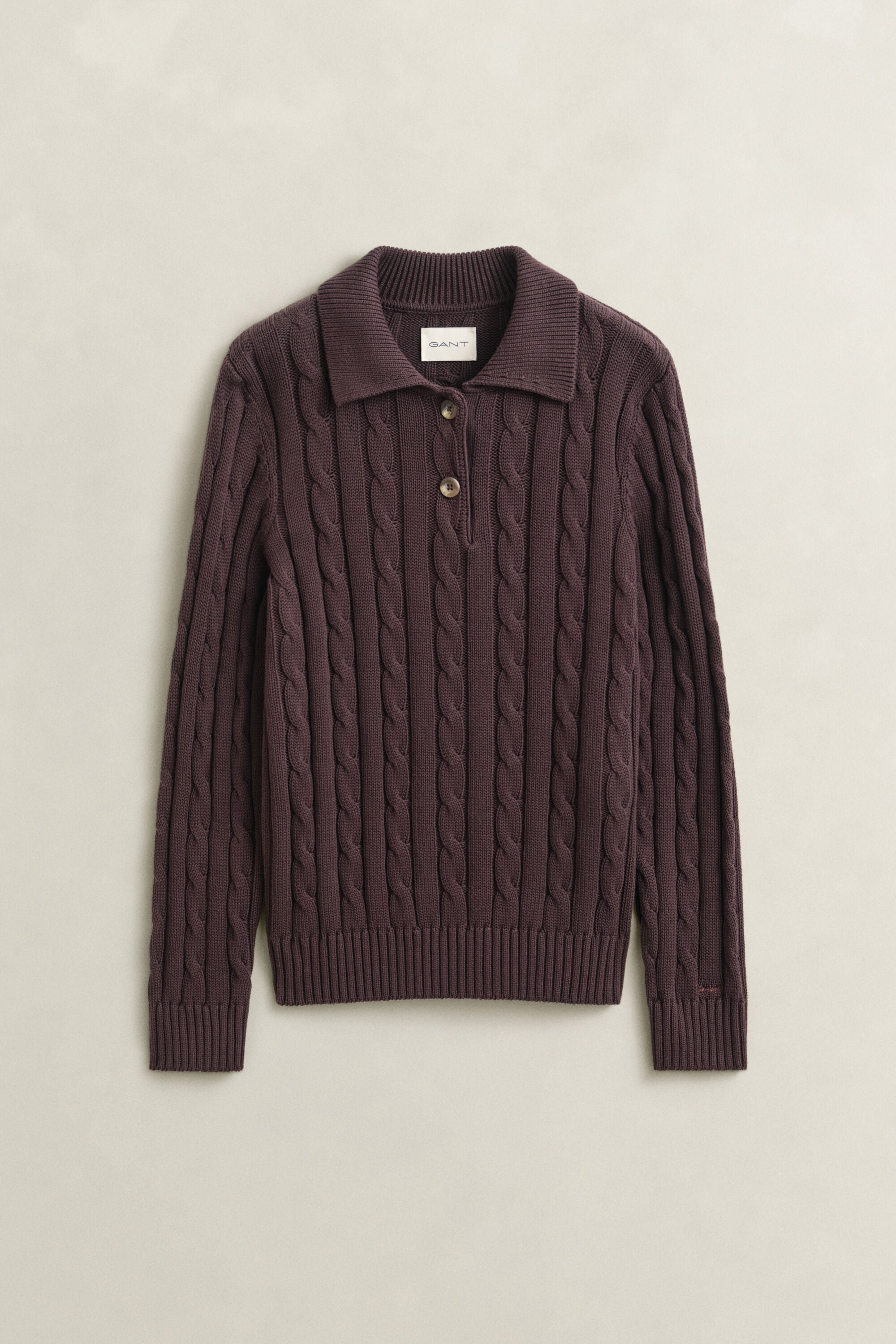 Sweater af bomuld med kabelstrik