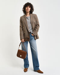 Skuldertaske af l&aelig;der