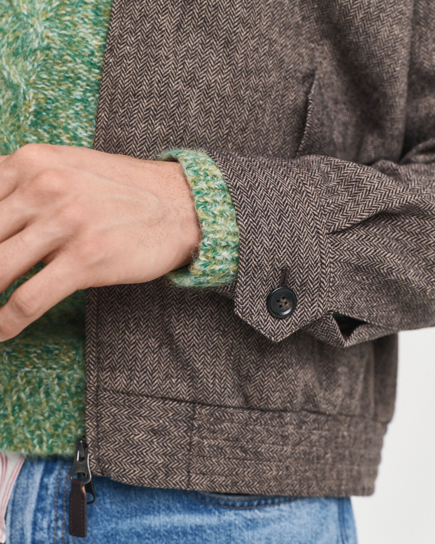 Harrington jakke i uldblanding