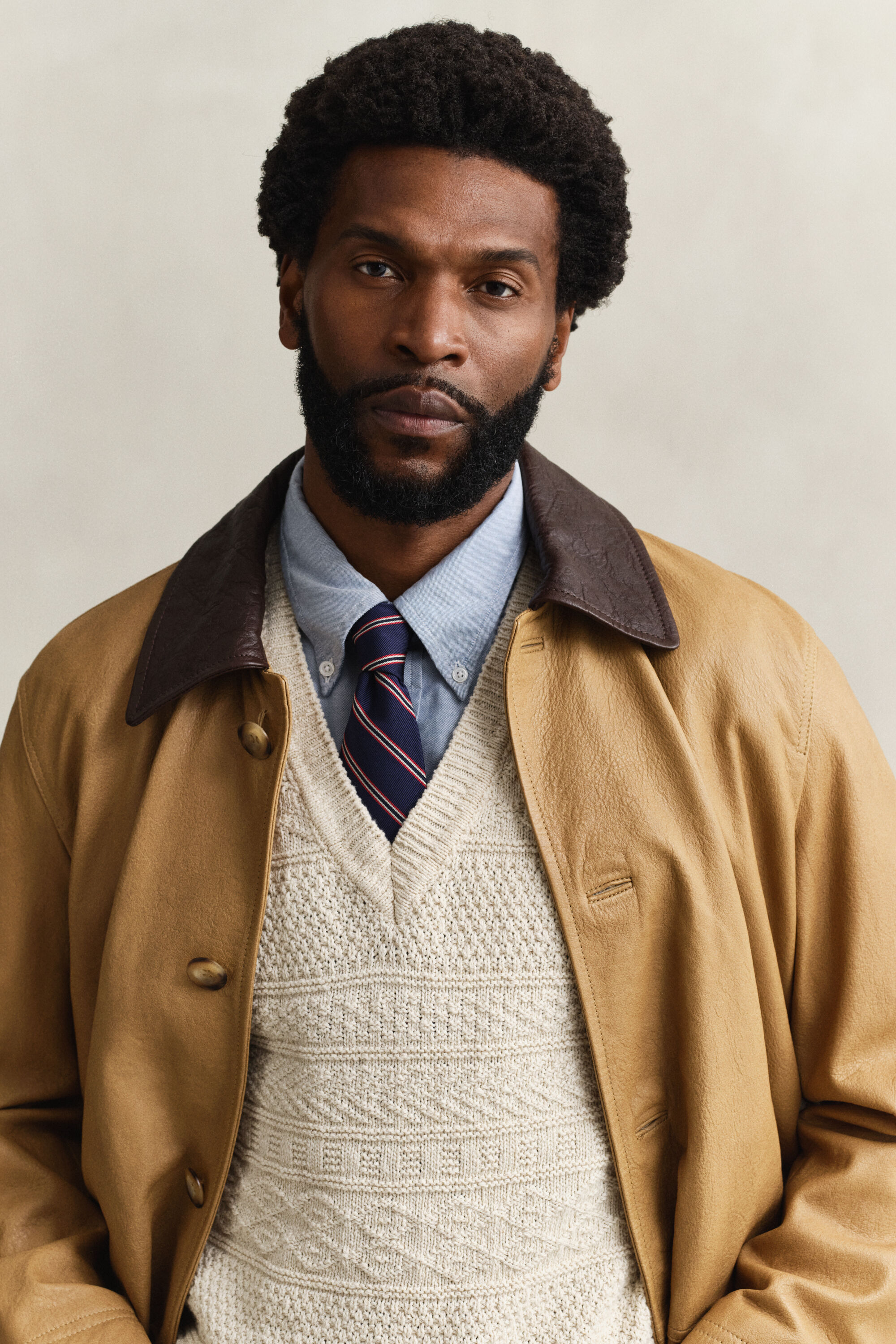 Decker jakke af læder