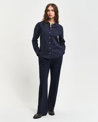 Regular fit skjorte af bomuldsvoile med prikket tryk