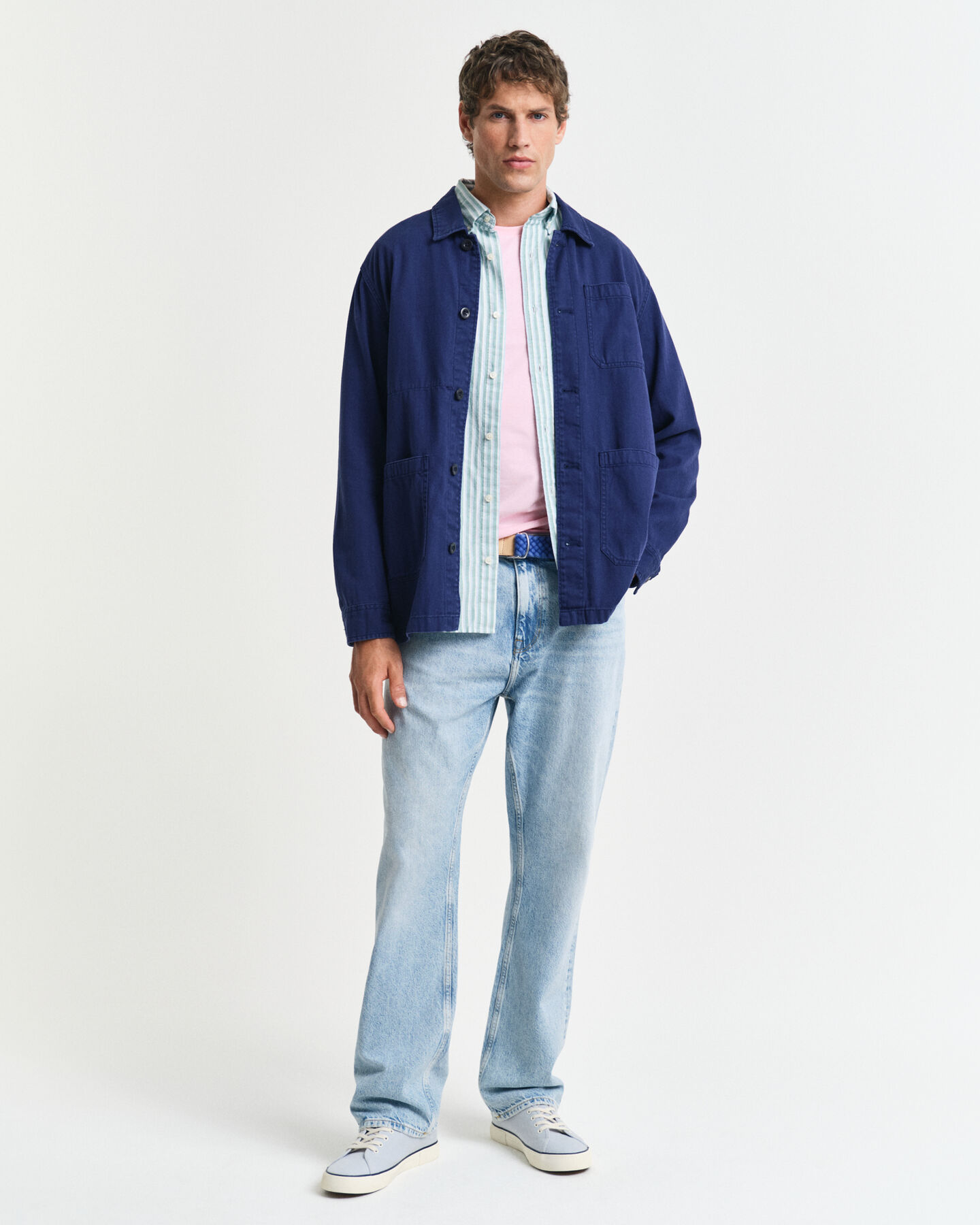 Regular fit klassisk stribet Oxford-skjorte