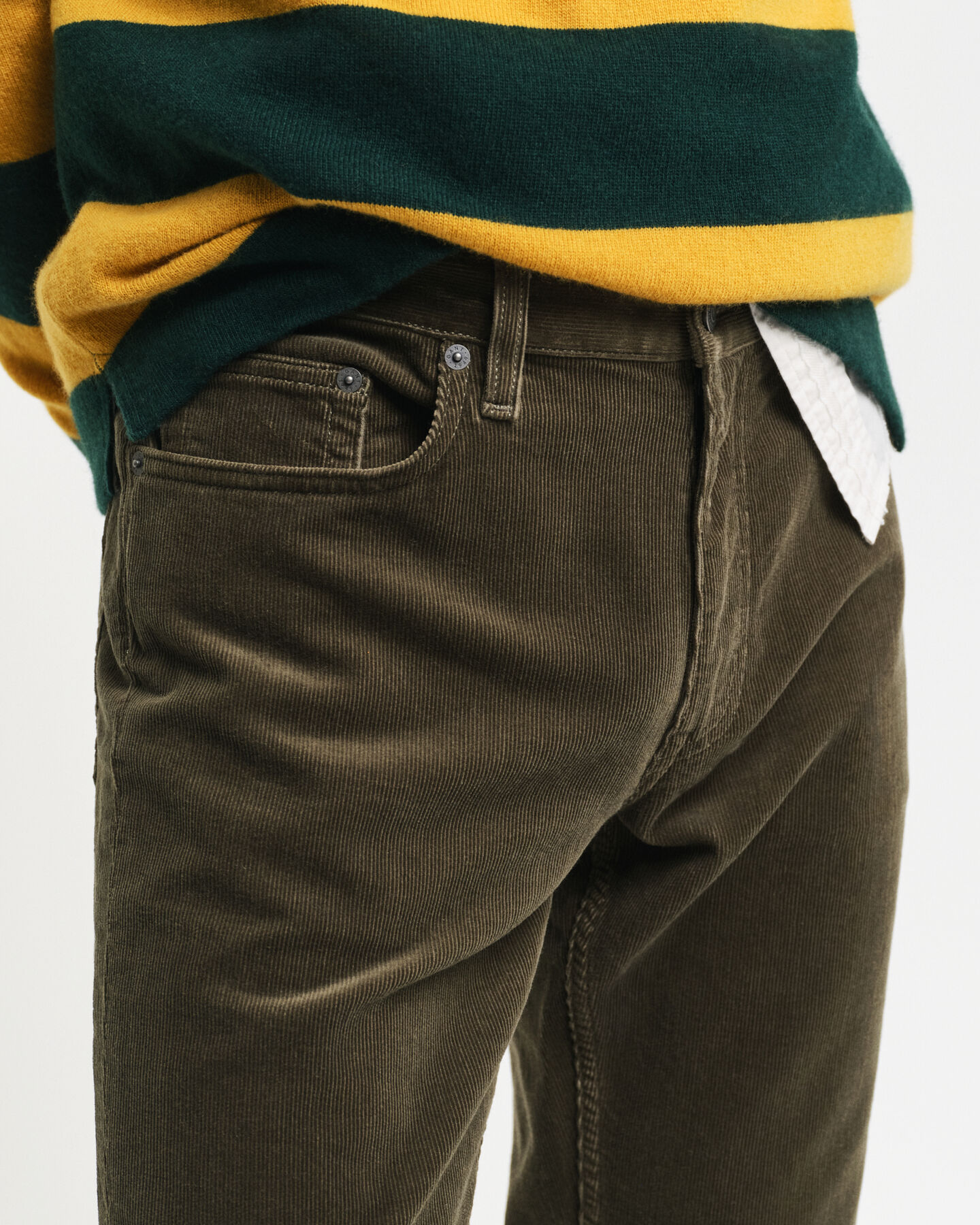 Regular fit jeans af jernbanefløjl