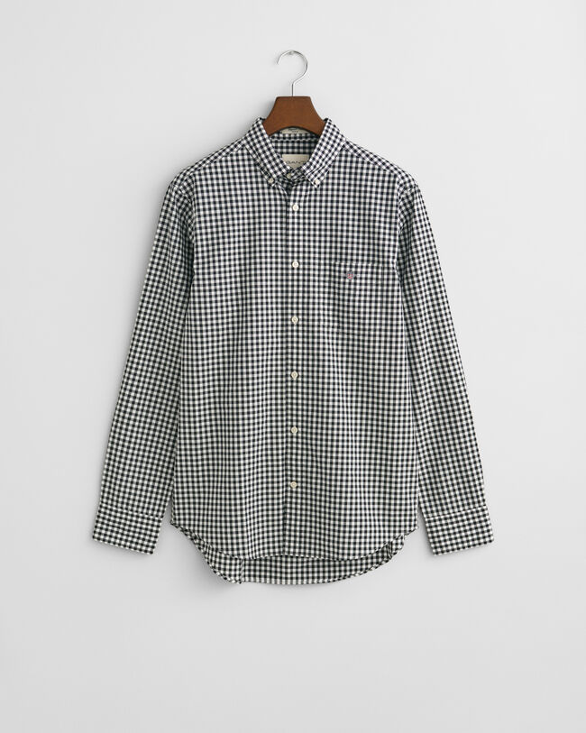 Regular fit klassisk gingham poplin-skjorte