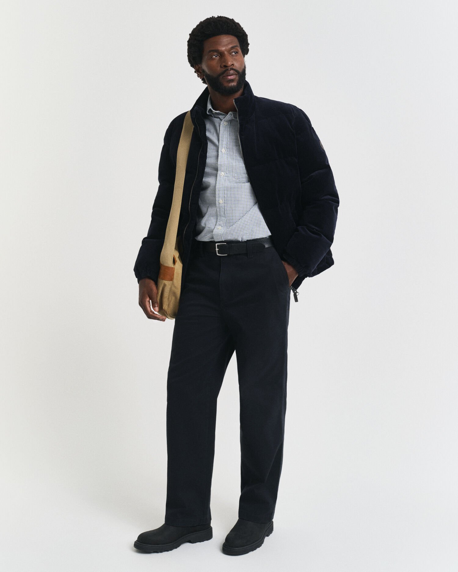 Regular fit klassisk poplin-skjorte med mikrotern