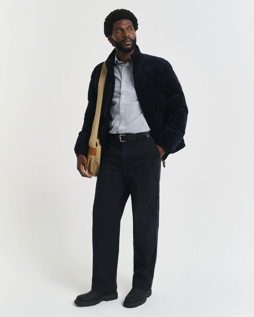 Regular fit klassisk poplin-skjorte med mikrotern