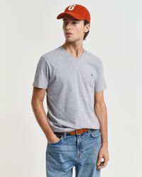 Slim fit Shield T-shirt med V-hals