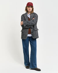 Relaxed fit sildebensmønstret blazer