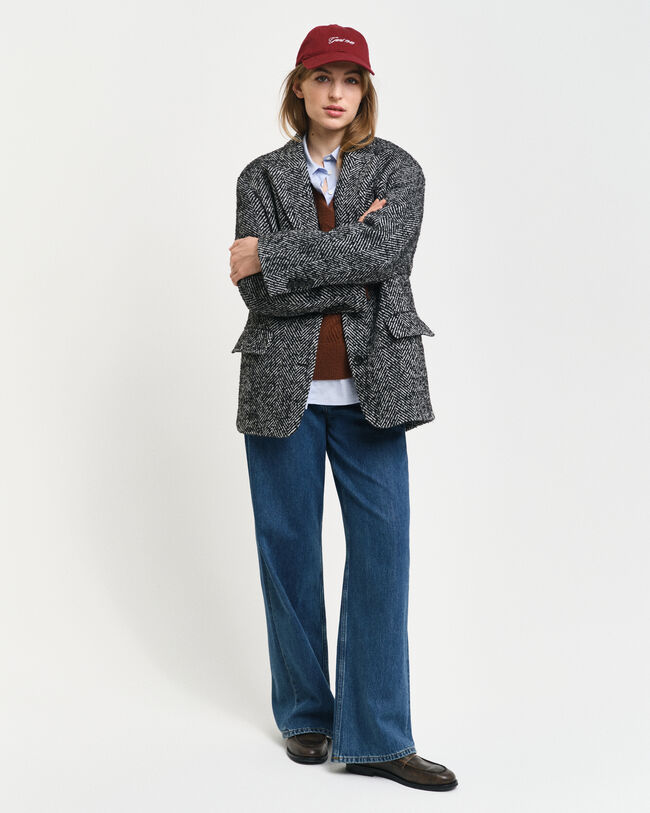 Relaxed fit sildebensmønstret blazer