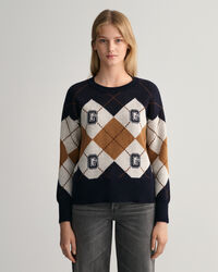 Argyle sweater med crewneck