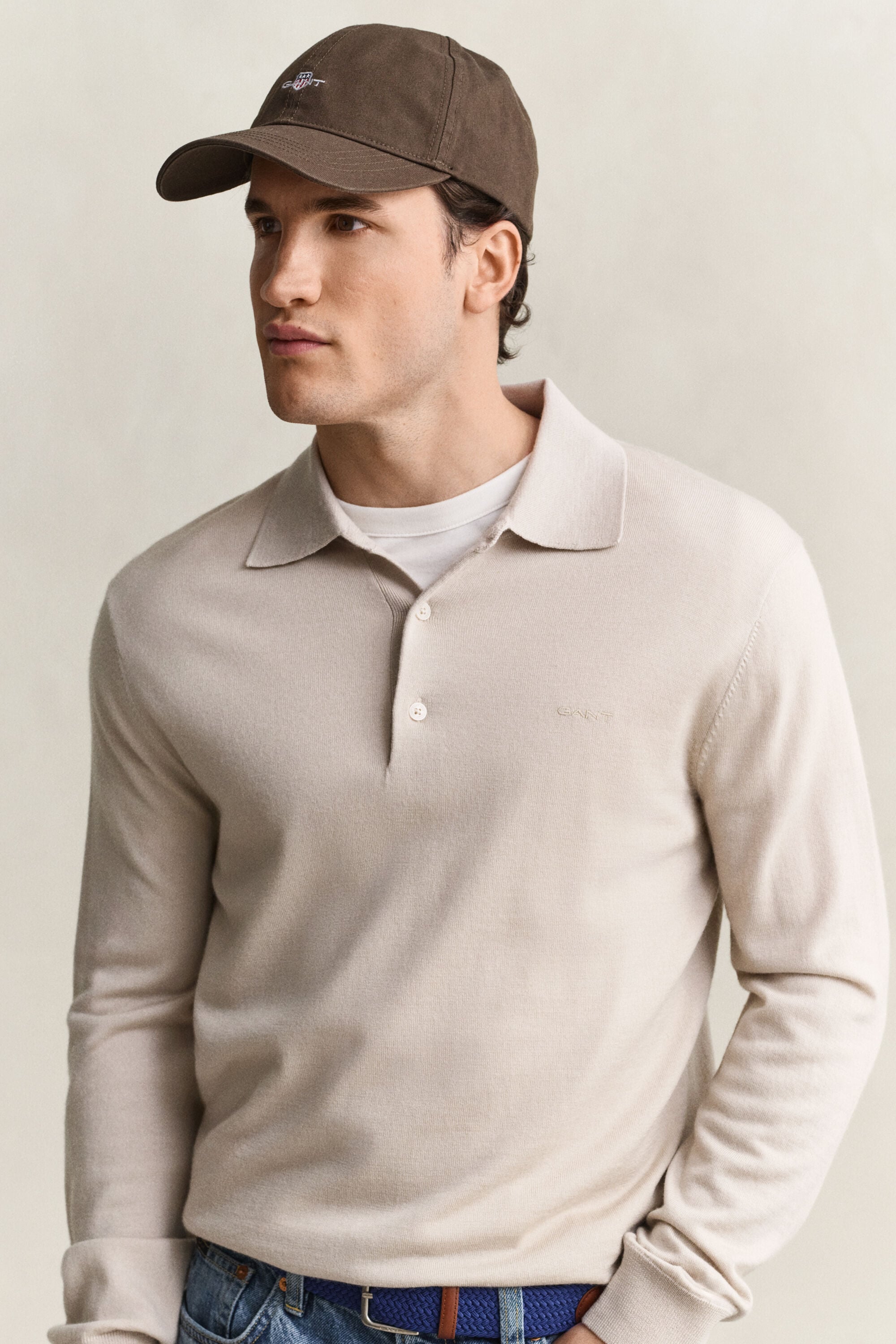 Polosweater af ekstra fin merinould