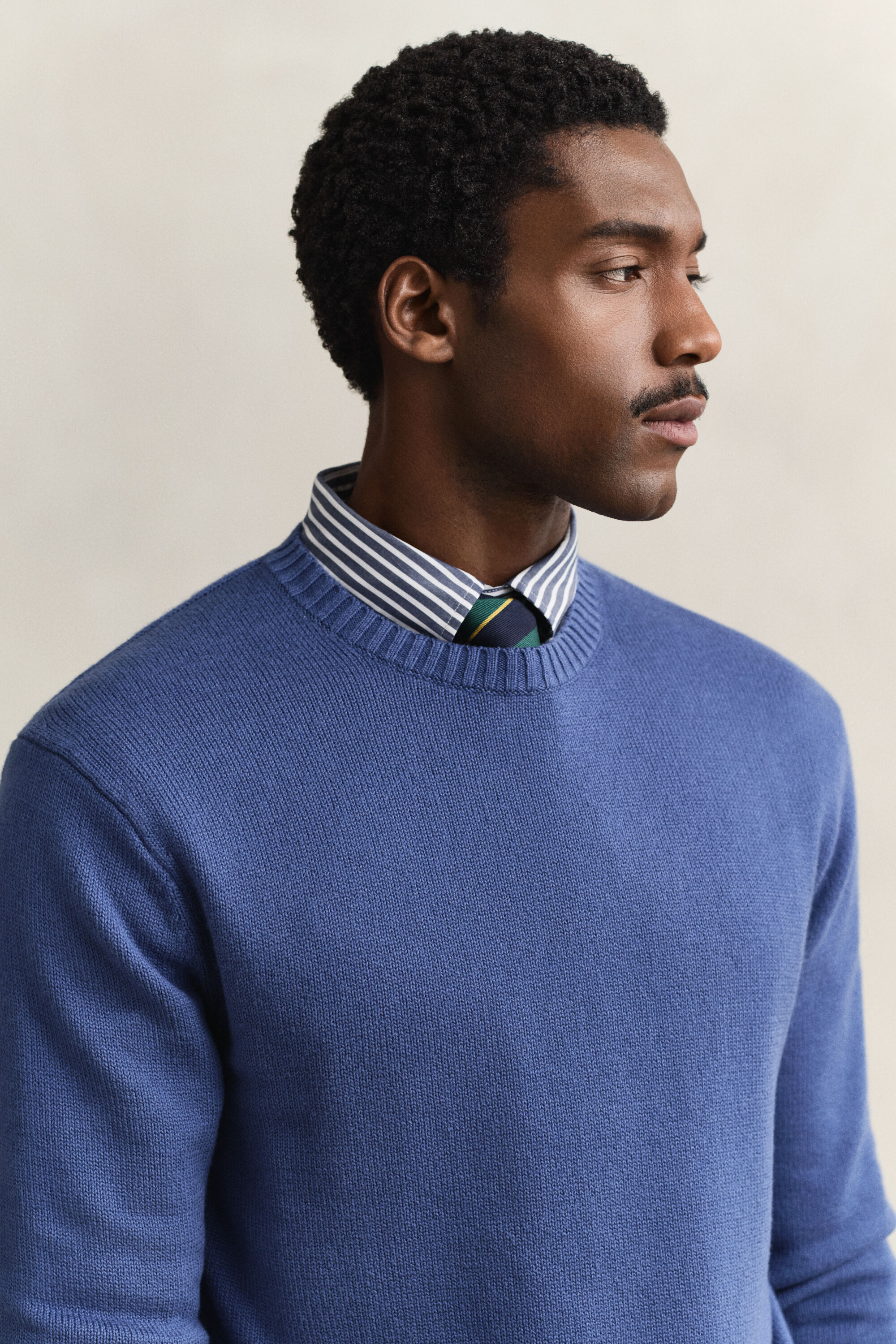 Sweater med crewneck i bomuldsblanding