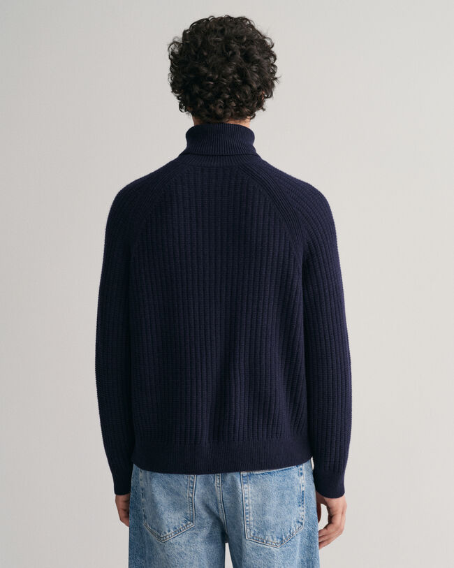 Tekstureret sweater med rullekrave