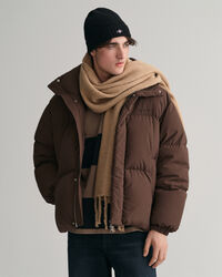 Dunet uldstrikket halstørklæde