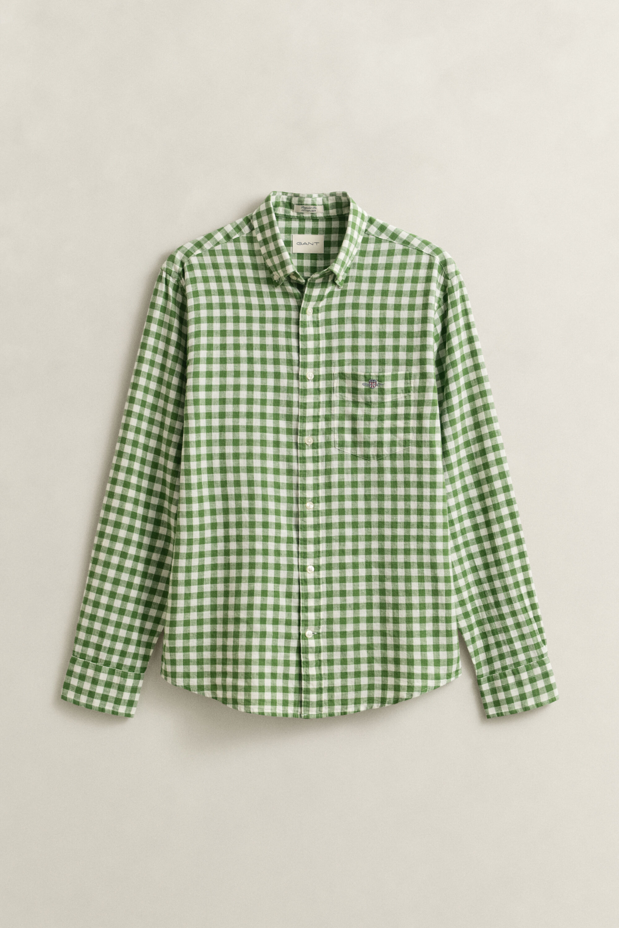 Gingham skjorte af hørblanding