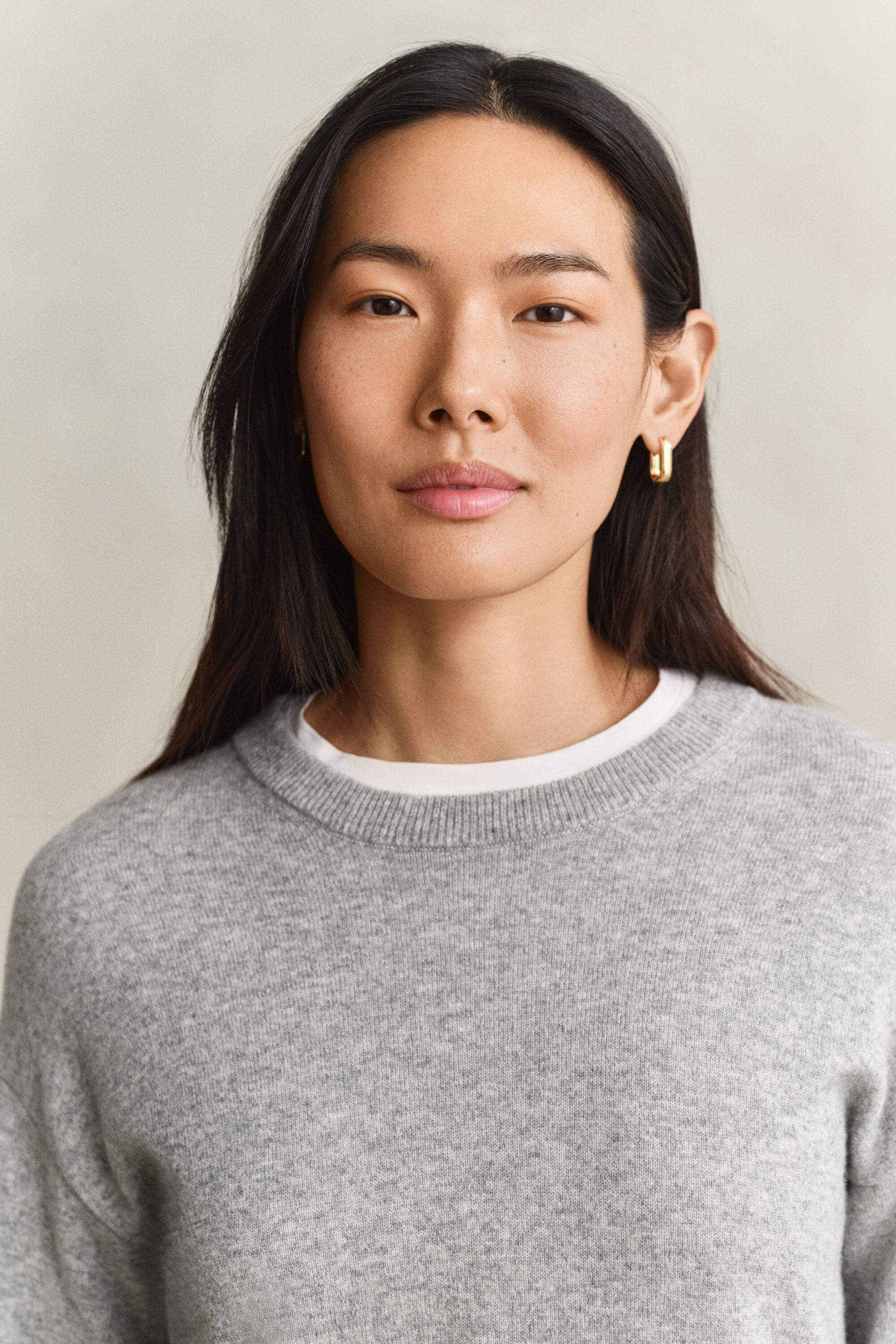 Crewneck sweater i ekstra fin lammeuld