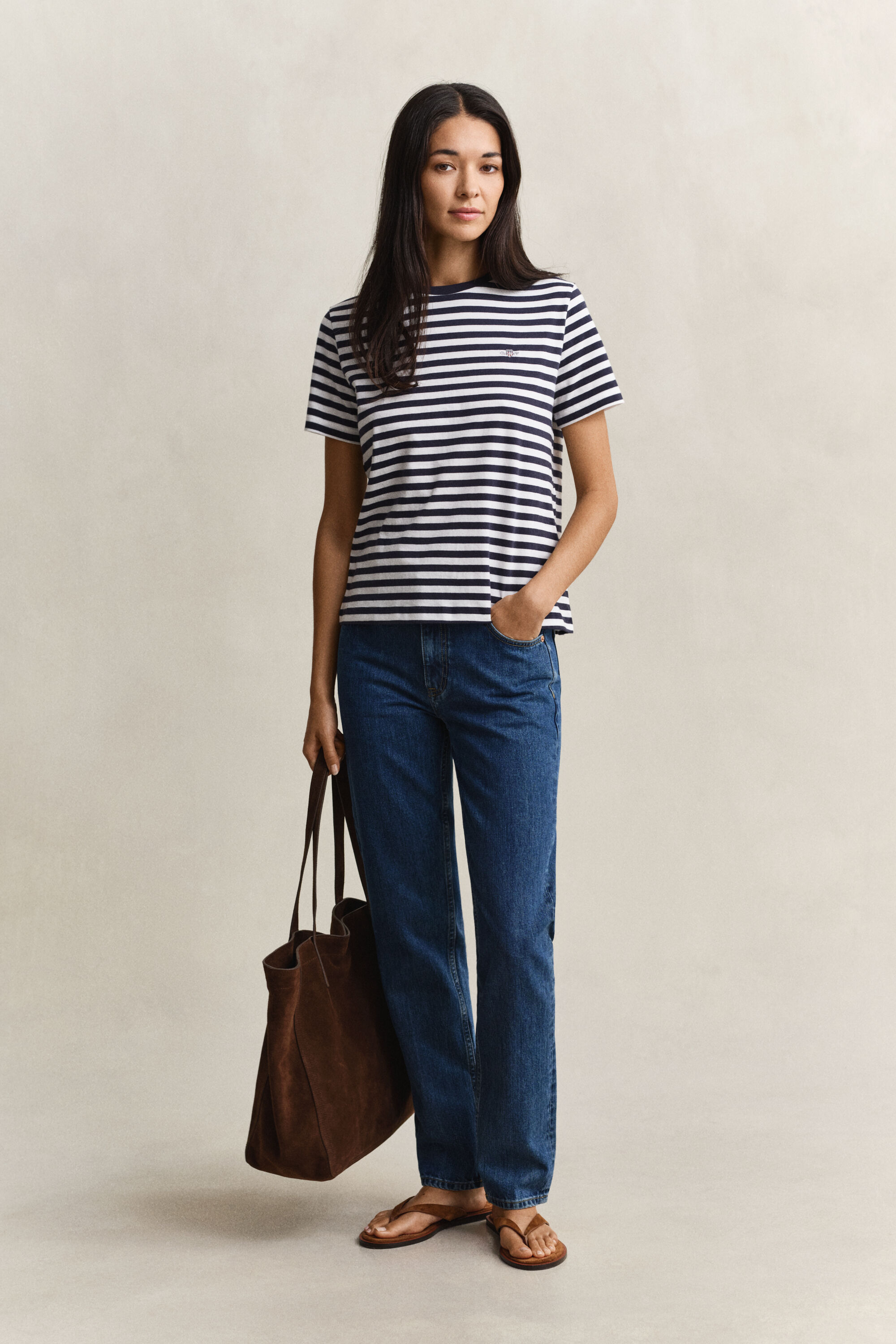 Stribet Shield T-shirt