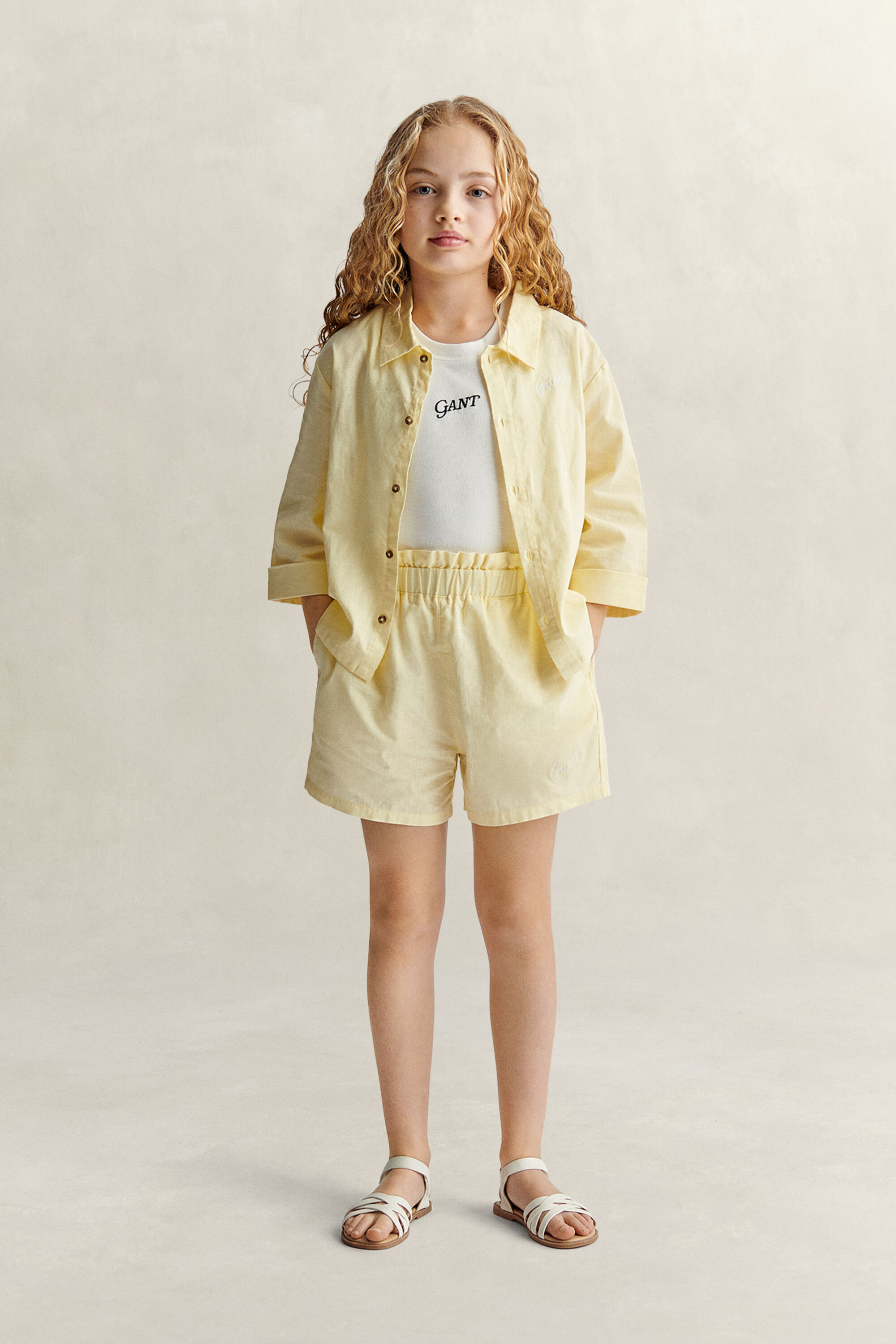 Teen Girls shorts med paperbag-talje
