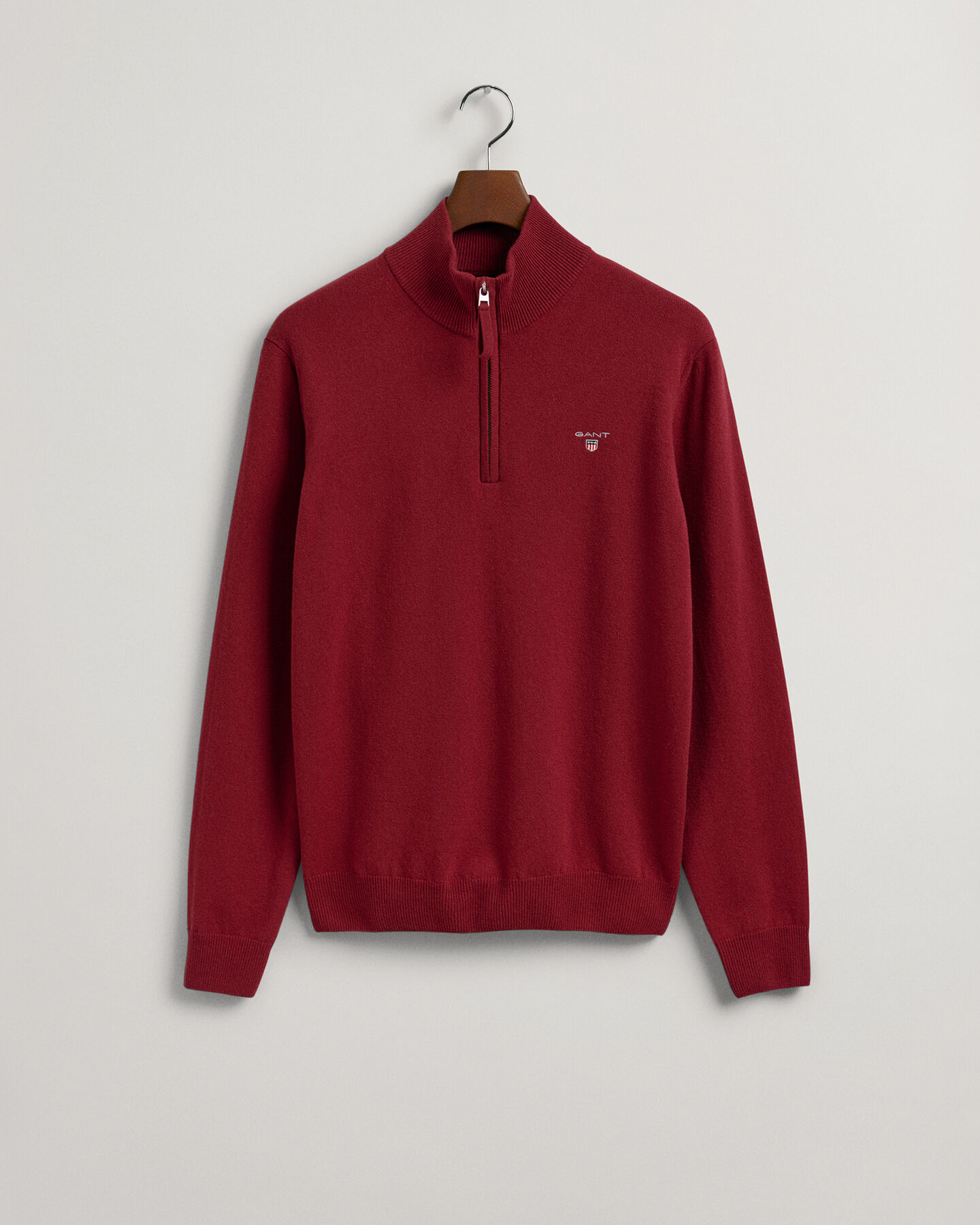 Sweater af ekstra fin lammeuld med halv lynlås