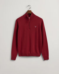 Sweater af ekstra fin lammeuld med halv lynlås