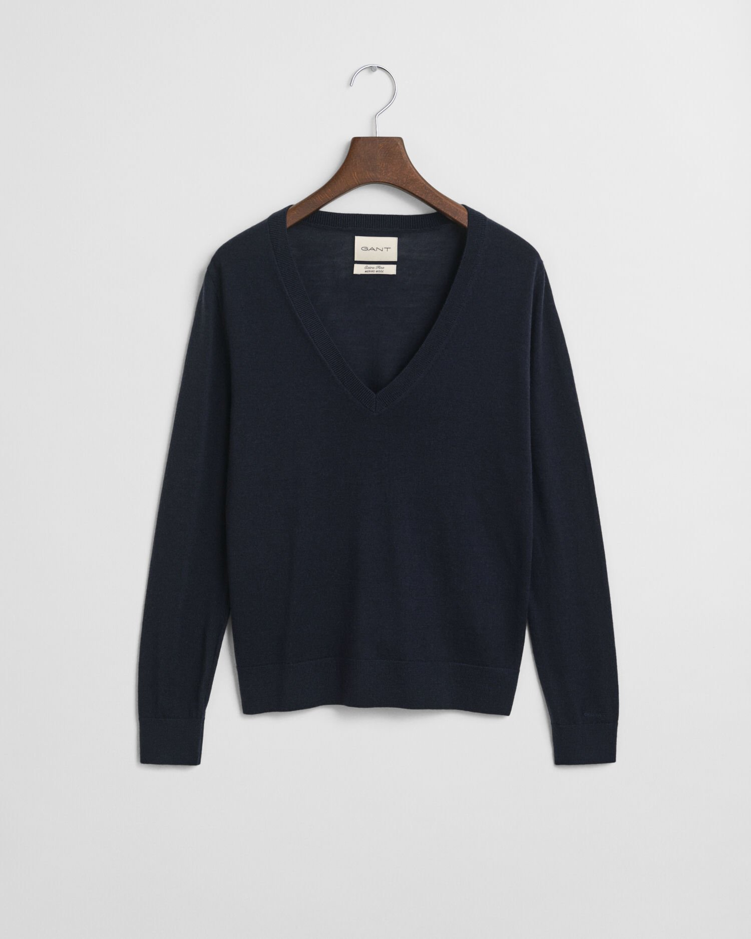 Sweater med V-hals sweater af ekstra fin merinould