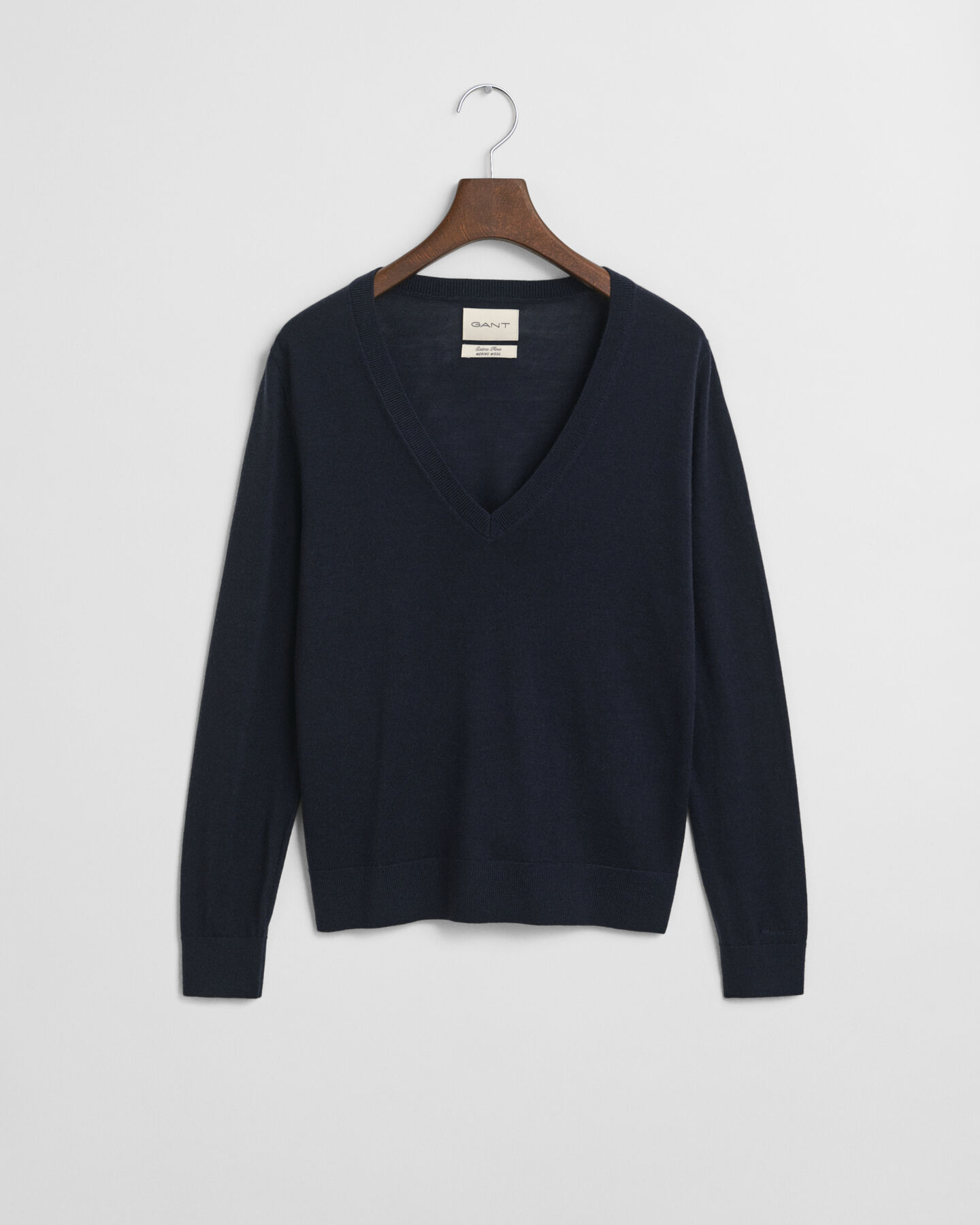 Sweater med V-hals sweater af ekstra fin merinould
