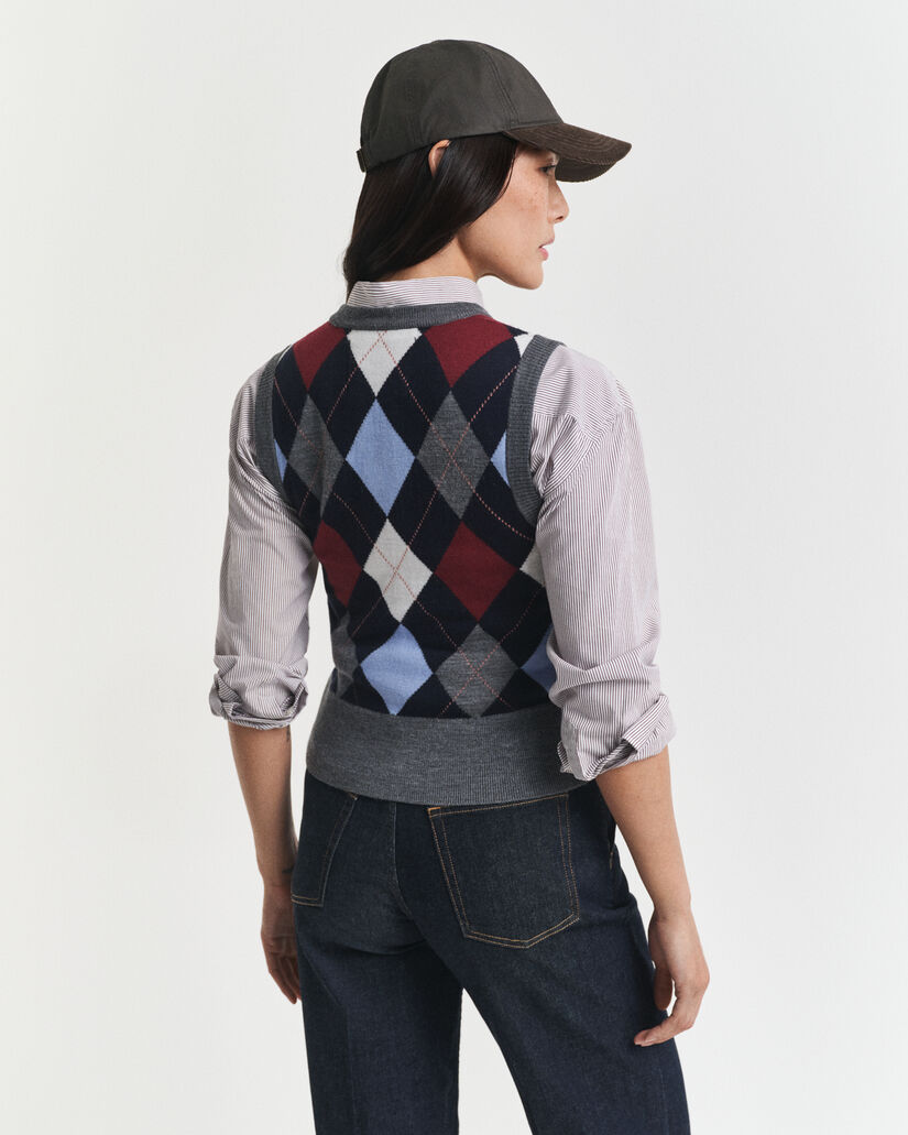 Argyle vest med crewneck