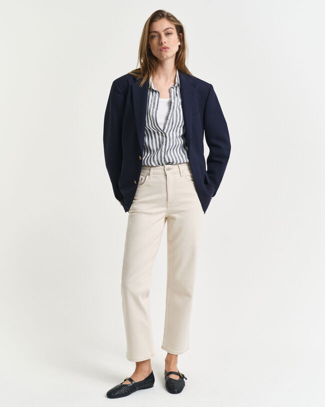 Ecru jeans med lige ben